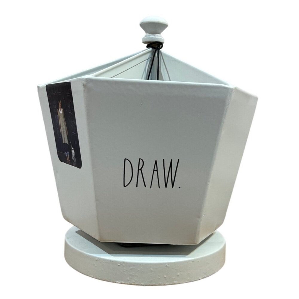 Rae Dunn Desk‎ Organizer "Create""Draw""Color"6 Compartments White Metal Hexagon